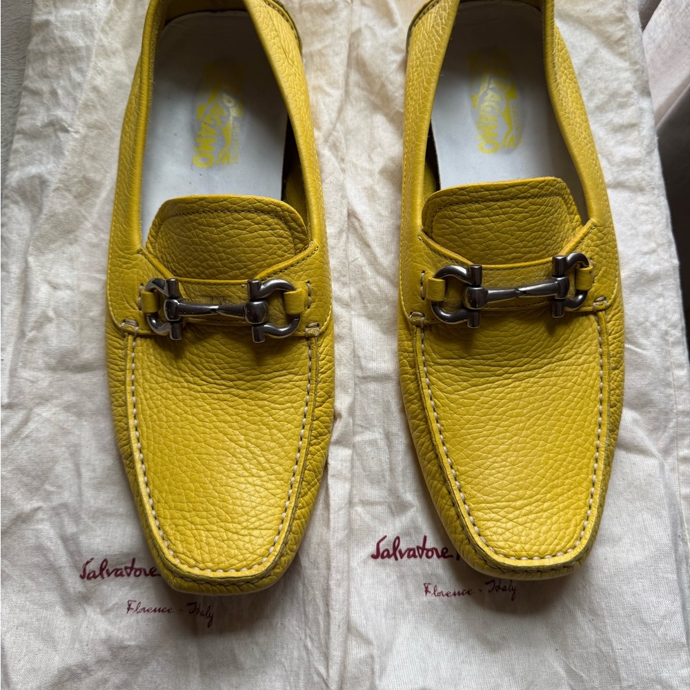 Salvatore Ferragamo Men's Bright Yellow Loafers